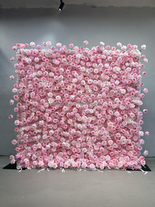 A17 5d rosa rosa rosa rosa pesca seta rosa fiore floreale sfondo da parete 8ft X 8ft Roll up cerniera fard Flowerwall per diserbo - Product Image 6
