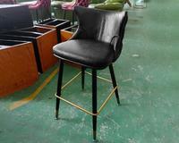 Tabouret de bar commercial moderne en cuir de style mid-century, chaise haute pour villa, balcon, salle à manger