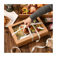 Récipients alimentaires à emporter avec fenêtre Boîte à emporter en papier kraft brun jetable Conteneur à emporter à emporter Kraft Déjeuner Repas Boîtes alimentaires
