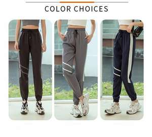 Pantalones deportivos informales de verano de cintura alta, entrenamiento transpirable de secado rápido con cordón, estilo de ocio, Parte delantera plana, ajuste holgado fino - Product Image 2