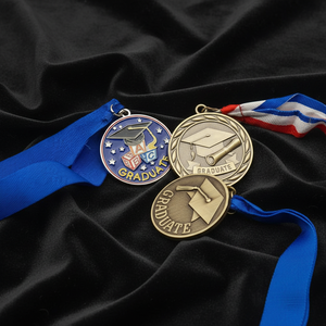 เหรียญรางวัลรับปริญญาโลหะคุณภาพสูงแบบพรีเมียม ปี 2026 สำหรับนักเรียน  ทนทาน หรูหรา โดดเด่น  สำหรับมอบเป็นรางวัล - Product Image 1