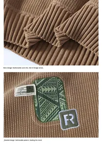 Nuovo Maglione Autunnale da Uomo 2025 Antirughe in Due Pezzi, <span class=keywords><strong>Poliestere</strong></span> e Spandex, Pullover in Maglia con Fodera in Pile e Imbottitura in Pile - Product Image 5