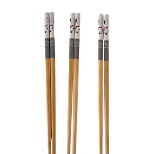 Yuanjin – baguettes en bambou, 10 pièces, design chaton de dessin animé, bambou naturel Nan, antidérapantes, durables, pour usage domestique - Product Image 3