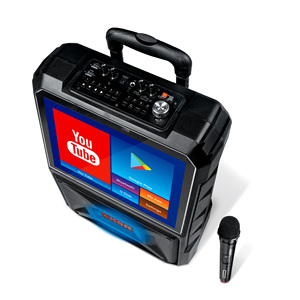 Altavoz de Karaoke Portátil para Exteriores con Pantalla Táctil, Luces LED RGB, Altavoz con Ruedas a Batería para Fiestas - Product Image 4