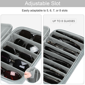 Travel Sunglasses Organizer <b>Glasses</b> <b>Case</b> Zipper Durable Polyester Portable Eyeglasses Storage Box <b>for</b> Men Women Outdoor Sports - Product Image 2