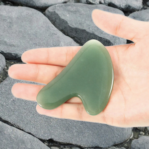Herramienta de Masaje de Piedra de Jade Aventurina Natural y Cuarzo Rosa en Forma de Corazón para Terapia de Acupuntura y SPA con Bolsa de Masaje Facial, Jade <span class=keywords><strong>Guasha</strong></span> 80x60mm - Product Image 3