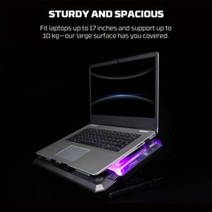 <span class=keywords><strong>Support</strong></span> pour <span class=keywords><strong>ordinateur</strong></span> <span class=keywords><strong>portable</strong></span> Fantech NC21 avec éclairage RVB, refroidisseur à double <span class=keywords><strong>ventilateur</strong></span>, réglage de la hauteur, pliable, avec ventilateurs de refroidissement - Product Image 3