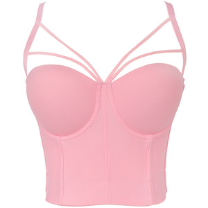 Corsetto Bustier con cinturino incrociato Sexy di alta qualità gilet intimo da donna corsetto con reggiseno - Product Image 3