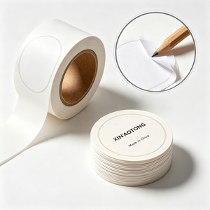 Étiquettes autocollantes personnalisées en rouleau, estampage à chaud or, autocollants d'emballage imperméables, découpés à la forme, ronds, en papier kraft résistant - Product Image 1