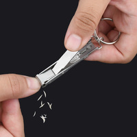 Cortauñas Plegable Ultrafino de Acero Inoxidable con Llavero y Lima Integrada, Herramienta de Manicura Portátil para Viajes y Uso Diario