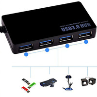Adaptador de concentrador USB 3,0 de 4 puertos de alta velocidad, divisor convertidor de cable de datos para PC, portátil, Stock disponible