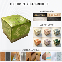 Caixa de Presente de Luxo Personalizada em Papel Rígido com Folha de Ouro Barroca e Abertura em Pétala para Embalagem de Velas, Cosméticos, Joias e Lembranças de Casamento