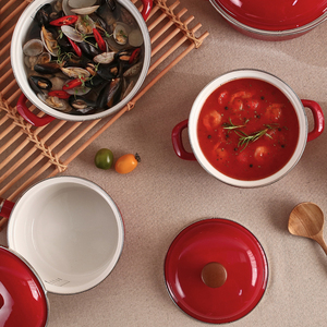 Bộ nồi sứ tráng men đỏ 5 chiếc năm 2022 - Product Image 3