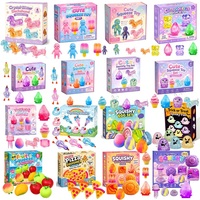 Ensemble de jouets sensoriels à rebond lent anti-stress : crème glacée, méduse, cube – Cadeau idéal pour enfants et adultes, parfait pour les fêtes