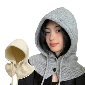 Winter Knitted Balaclava <b>Hat</b> With Ear Flaps And Neck Warmer For Women <b>Warm</b> Windproof Foldable Adult Size 54-56Cm - Product Image 5