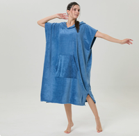 Peignoir de bain multifonctionnel en polaire corail à capuche, séchage rapide, absorbant, avec cordon de serrage, écologique, pour la natation