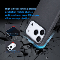 Cuero magnético real de anilina completamente envuelto OEM/ODM personalizado con botón de cámara Ai para iPhone 17 16 15 14 13 12
