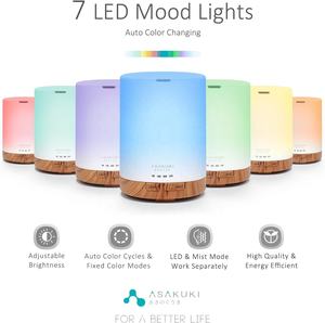 Difusor de aromaterapia, Humidificador Premium 5 en 1, difusor de aroma de fragancia natural para el hogar con 7 luces LED que cambian de color - Product Image 2