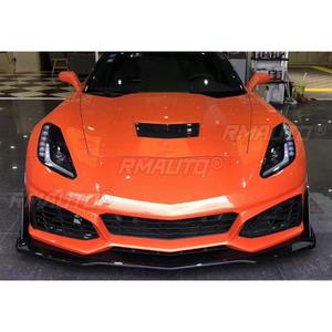 Divisor de parachoques delantero de fibra de carbono real para Chevrolet Corvette C7 2014-2017, kit de carrocería, accesorios para automóvil - Product Image 3