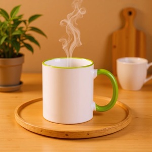 แก้วเซรามิค Loyalty ขอบและหูจับสีสันสดใส พิมพ์ลายด้วยความร้อน สำหรับแจกเป็นของขวัญ - Product Image 1