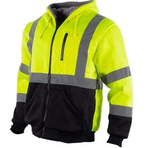 أنسي فئة 3 مخصصة سترة عالية الوضوح البناء الصوفي العمل هوديي سترات السلامة للرجال - Product Image 1