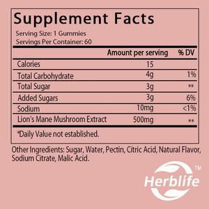 Gummies au Lion's Mane, saveur Myrtille & Fraise - Soutient la santé cérébrale, la fonction cognitive, la concentration, la mémoire et l'humeur - Product Image 2