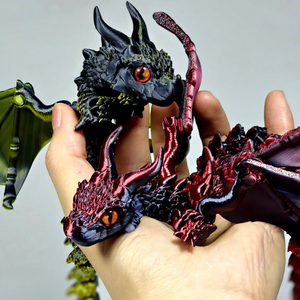 Oddcraft - Modelo de Dragón Articulado Personalizado Impreso en 3D, Demonio Wyvern de Cuernos Dobles, Alas Flexibles, Escala 1/12, Preventa, OEM, ODM - Product Image 4
