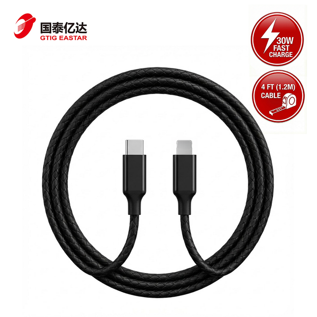 High Quality USB Type-C to for 30W 3A Fast Charging Cable with Pure Copper Conductor PVC Braided for iPhone iPad Camera