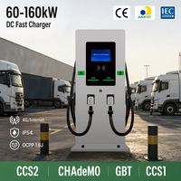 Cargador Rápido DC Deedian de 60kw 80kw 120kW, Estación de Carga para Vehículos Eléctricos de Montaje en Suelo, CCS2 GBT OCPP1.6J, Gestión de Cables, Fleet Depot, OEM, ODM