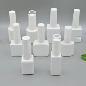 5ml 8ml 10ml 15ml vide sur mesure revêtement UV unique bouteille vide de vernis à ongles blanc avec pinceau et bouchon en or