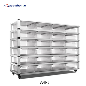 Jaula de cría de plástico de Metal de patrón sólido para <span class=keywords><strong>reptiles</strong></span>, tinas de eclosión de serpientes, estante de hábitat para bola, pitón, bandeja de plástico de serpiente de maíz - Product Image 6