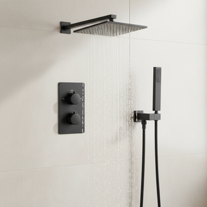 Brass Matte Black <strong>Shower</strong> Set Rain Thermostatic <strong>Shower</strong> <strong>System</strong> for Home Hotel - Product Image 1