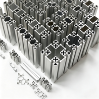 Profilé de poteau octogonal en aluminium usiné CNC avec grands et petits trous pour panneau d'affichage de stand d'exposition, construction modulaire