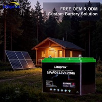 Batterie LiFePO4 à décharge profonde 12V 120AH Grade A pour stockage domestique, BMS intelligent Bluetooth, borne M8, 6000 cycles, CE RoHS IP67, OEM ODM