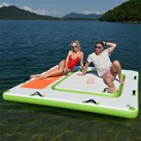 Conception populaire personnalisée Île flottante gonflable Eau Air Dock Plate-forme de natation flottante gonflable Ponton