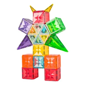 Construction Toys Magnetic Building Tiles Toys 3d Magnetic Tiles Set Modern Novel Design BPA Free Kid Color Box Plastic Toys