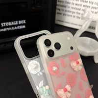 Nouvelle texture de peau 2026, coque de téléphone 2-en-1 en dentelle et perles couleur thé au lait avec bracelet intégré