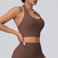 Soutien-gorge de sport respirant de haute qualité pour femme, avec coussinets de cou, maintien élevé, dos ouvert, idéal pour l'entraînement et le yoga