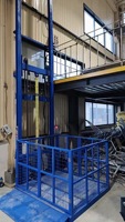 Ascenseur de marchandises hydraulique à double rail de guidage, monté sur poteau, robuste, pour la manutention industrielle, capacité de 1 à 15 tonnes