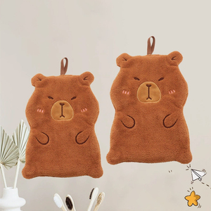 Toalla de <span class=keywords><strong>mano</strong></span> de lana Coral de dibujos animados 2025, pañuelo de pelo grueso que no se desprende, toalla de cocina absorbente para niños - Product Image 1