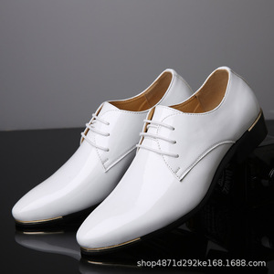Zapatos Oxford de Vestir para Hombre, de Piel Sintética, con Punta Puntiaguda, con Cordones, para Oficina, Carrera, Todas las Temporadas, Estilo Sólido - Product Image 5