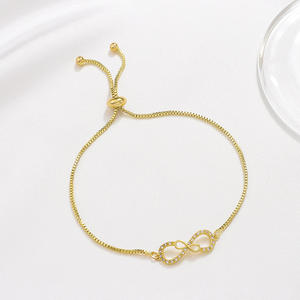 Mode européenne américaine Simple Infinity <span class=keywords><strong>Love</strong></span> 8 mots Bracelet à breloques plaqué or pour femme INS Niche Design FANXING Marque numérique - Product Image 4
