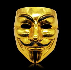 PVC Vàng Bạc Vô Danh V Vendetta Mặt Nạ Halloween Cosplay Guy Fawkes Hacker Masquerade Đảng Mặt Nạ - Product Image 1