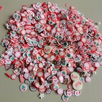 500g de confettis de Noël, Père Noël, sapin de Noël, sucettes en forme de canne à sucre à la menthe, flocons de neige, tranches d'argile polymère
