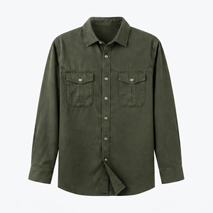 เสื้อเชิ้ตลำลองแขนยาวคอปกพับลงสำหรับผู้ชายชุดฤดูร้อน - Product Image 1