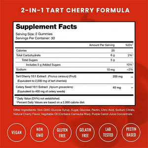 Oem/ODM nhãn hiệu riêng Tart <span class=keywords><strong>Cherry</strong></span> Gummies Tart <span class=keywords><strong>Cherry</strong></span> chiết xuất chất chống oxy hóa - Product Image 2
