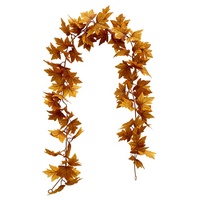 Perapian pernikahan pesta Natal dekorasi sutra buatan daun Maple daun anggur musim gugur karangan bunga dedaunan
