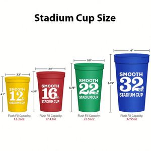 Gobelet de stade promotionnel personnalisé 16 oz en plastique incassable avec couvercle et paille, logo sur mesure, idéal pour les fêtes - Product Image 3