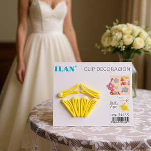 Pince à cheveux ILAN avec base décorative 5cm 6 pièces pour coiffure de mariée - Product Image 3