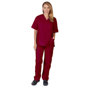 Unisex Scrub Set Moisture Wicking Split Uniform For Medical Use Hospital Workwear S XXL - Product Image 4